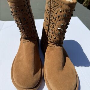 UGG Tan Studded Suede Boots